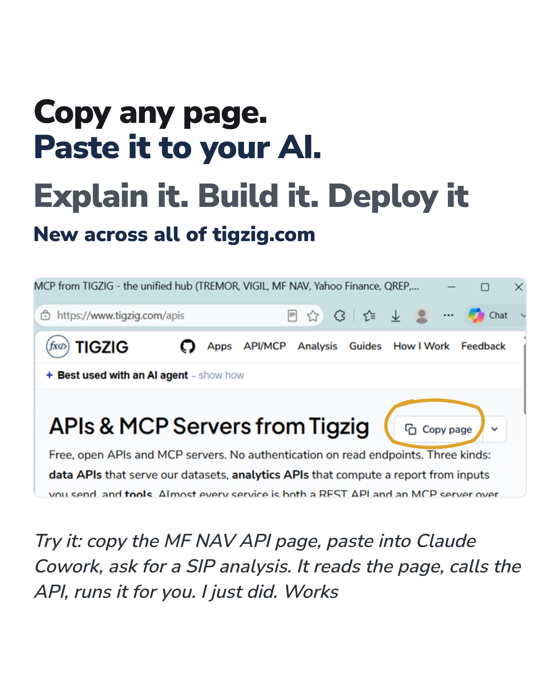 Copy Page as Markdown - Every Page on Tigzig.com Now Hands Your AI Full Context in One Click.
