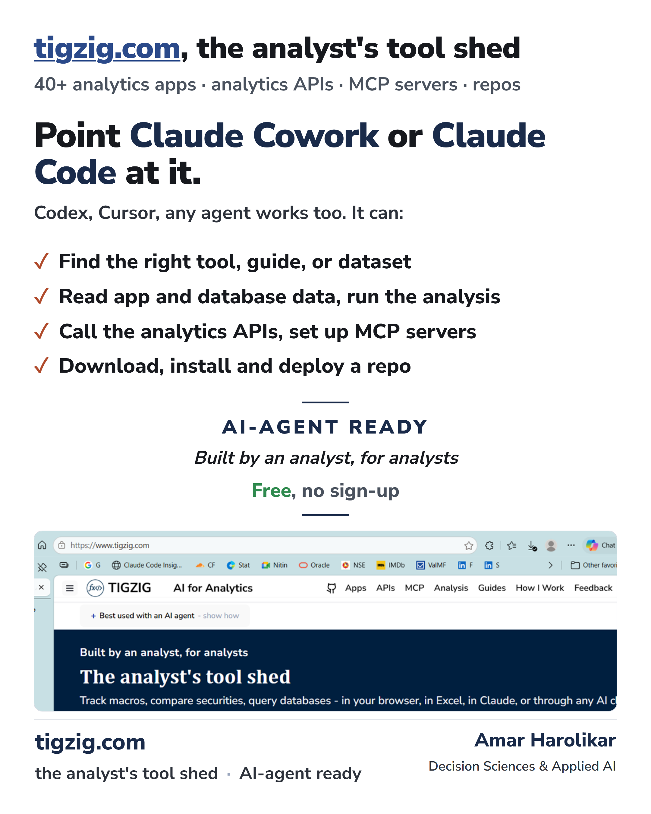The Fastest Way to Use Tigzig.com? Don't Click. Point Your Claude / AI Agent at It.